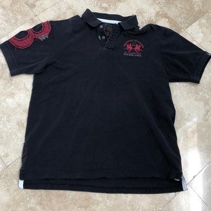 Men's La Martina Polo Black and Red